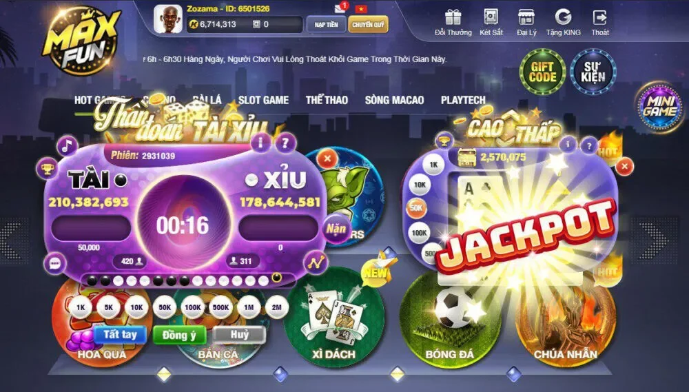 Maxfun là sân chơi có kho game đổi thưởng thu hút và độc đáo ở thị trường Việt