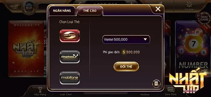 Giao dịch thanh toán đa dạng, thuận tiện tại Nhatvip